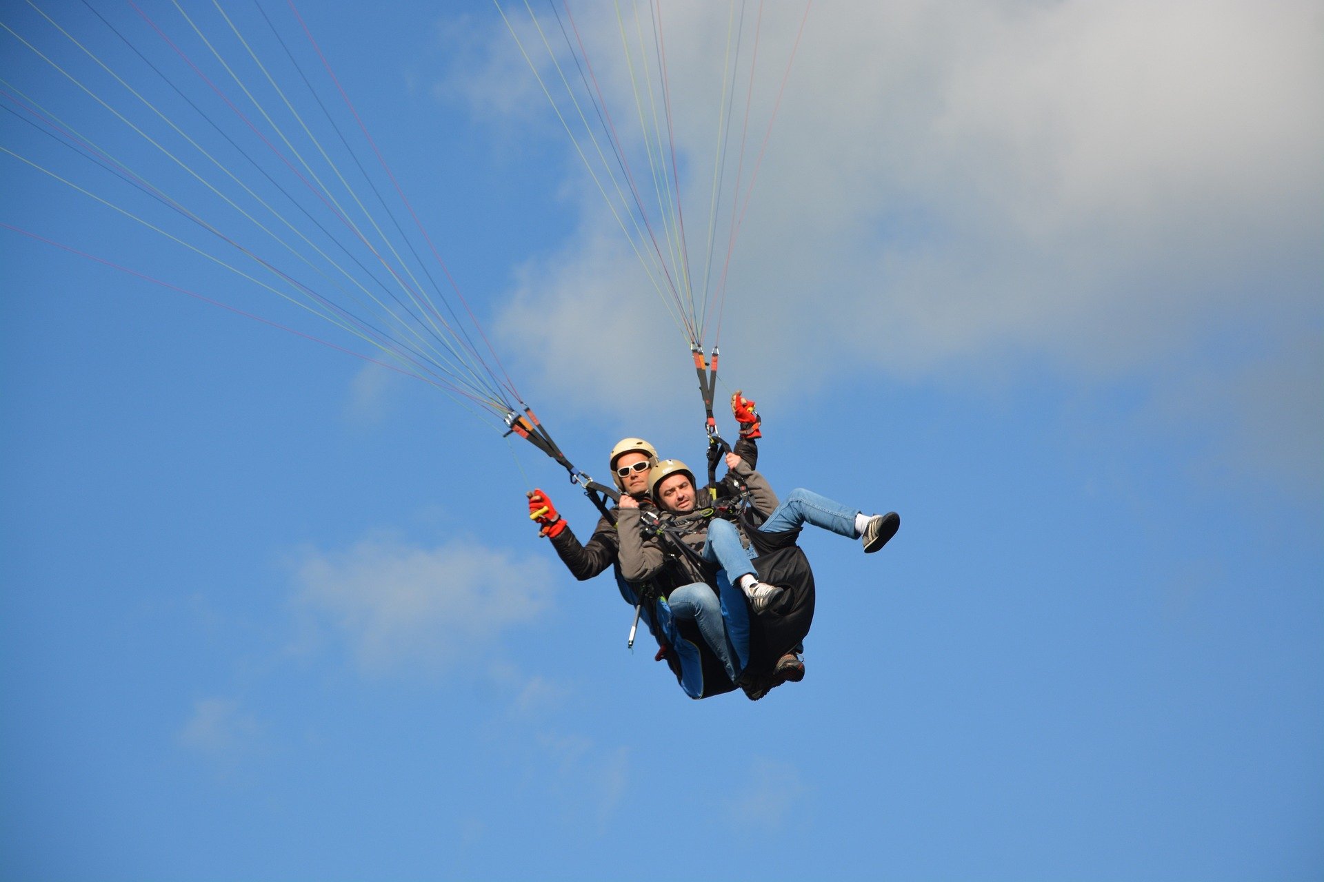 Flying Tandem Paraglider